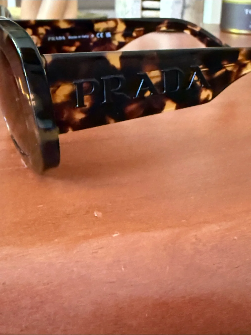 Prada Women’s Tortoiseshell Frame Sunglasses with Olive Lenses